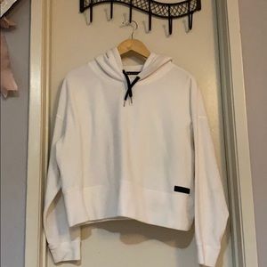 Calvin Klein white crop hoodie